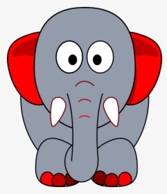 Grey Elephant With Red Accents Clip Art - Elephant Grey And Red, HD Png Download, Free Download