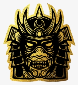Gold Samurai Gold Foil Samurai Design Tattoo Illustration - Emblem, HD Png Download, Free Download