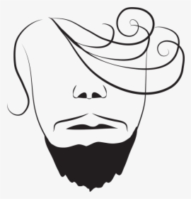 Drawing, Silhouette, Man, Curly, Hair, Beard, Hairstyle - Silueta De Cabello De Hombre Png, Transparent Png, Free Download
