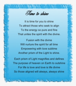 Time To Shine - Message For Your Family, HD Png Download, Free Download