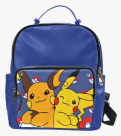 Pokemon Pikachu Print Leather School Backpack - Great Wave Off Kanagawa Backpack, HD Png Download, Free Download