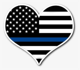 Thin Blue Line Flag Heart, HD Png Download, Free Download