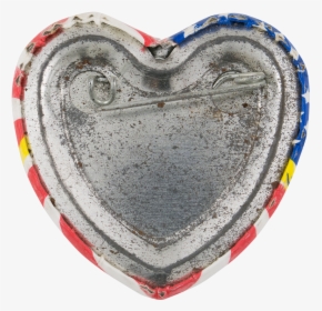 American Flag Heart 2 Button Back Cause Button Museum - Heart, HD Png Download, Free Download