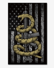 Gadsden Snake Over American Flag, HD Png Download, Free Download