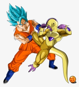 Dragon Ball Super Png Free Download - Goku Ssj Dios Azul Vs Golden Freezer,  Transparent Png - kindpng
