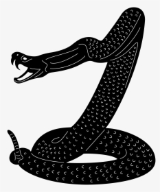 Transparent Rattlesnake Clipart Black And White - Snake Ready To Attack, HD Png Download, Free Download
