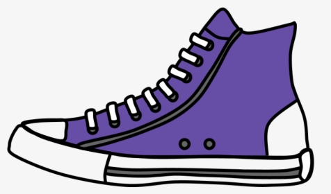 High Top Sneakers, Laces, Purple - Black And White High Tops Clipart, HD Png Download, Free Download