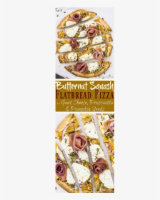 Butternut Squash Flatbread Pizza {with Goat Cheese, - Pizza Goat Cheese Flatbread Prosciutto, HD Png Download, Free Download