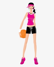 Cartoon Drawing Silhouette Illustration - Sports Wear For Girls In Fashion Illustration, HD Png Download, Free Download