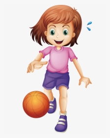 Transparent People Playing Basketball Png - Girl Playing Basketball Clipart, Png Download, Free Download