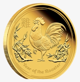 A One Ounce Year Of The Rooster Gold Coin With Rooster - Year Of The Rooster Coin, HD Png Download, Free Download