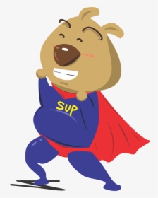 Superman Dog Cartoon Illustration - Cartoon Dog Boy Png, Transparent Png, Free Download
