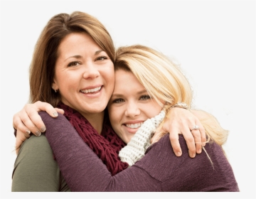 Smiling Mother And Daughter - Mother Teen Daughter Hugging, HD Png Download, Free Download