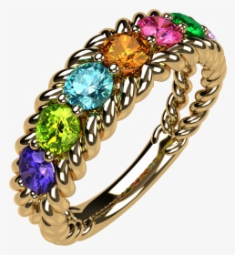 Nana Jewels Rope Mothers Ring 1 To 10 Birthstones In - Pre-engagement Ring, HD Png Download, Free Download