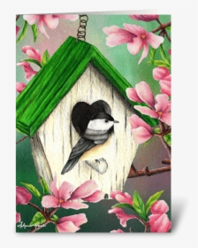 Springtime Chickadee Greeting Card - Magnolia, HD Png Download, Free Download