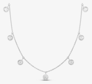 Product 18k Seven Diamond Drop Station Necklace - Necklace, HD Png Download, Free Download