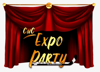 A Curtain Banner Reading "cnc Expo Party" - Stage, HD Png Download, Free Download