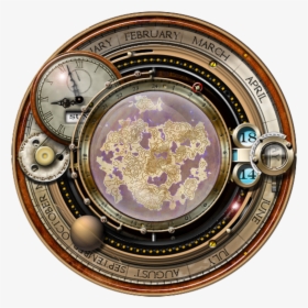 #clock #steampunk #gears #map - Steampunk Icon Png, Transparent Png, Free Download