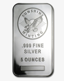 5 Oz Sunshine Mint Silver Bar, HD Png Download, Free Download