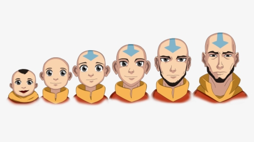 Avatar Aang Aging Azd Png Avator Aang Son - Aang Young And Old, Transparent Png, Free Download