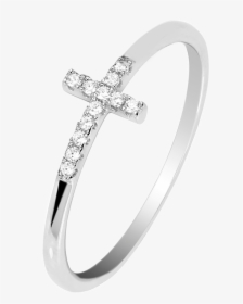 Vega White Gold Plated Sterling Silver & White Crystal - Pre-engagement Ring, HD Png Download, Free Download