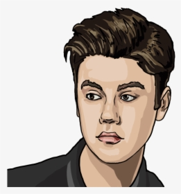 How To Draw Justin Bieber Step By Step Slowly And Easy - Beginner Face Person Drawing, HD Png Download, Free Download