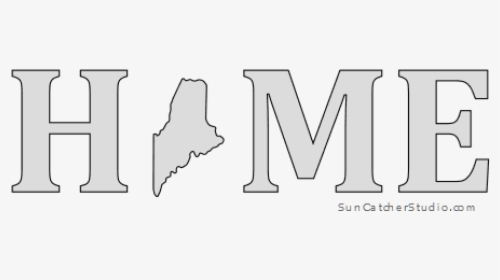 Maine Home Stencil Pattern Shape State Clip Art Outline, HD Png Download, Free Download