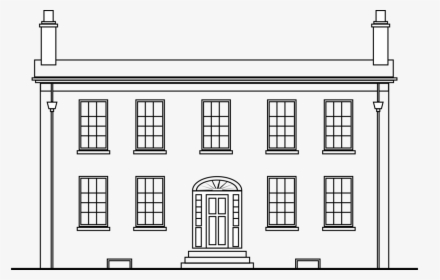 Square,symmetry,house - Georgian Colonial House Drawing, HD Png Download, Free Download