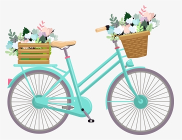 Free Romantic Bicycle Clip Art Set 2 Free Pretty Things - Bicycle Basket Clip Art, HD Png Download, Free Download