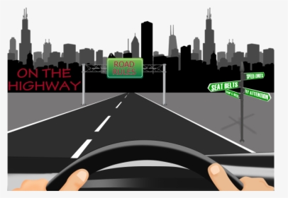 On The Highway - Building Black And White Png, Transparent Png, Free Download