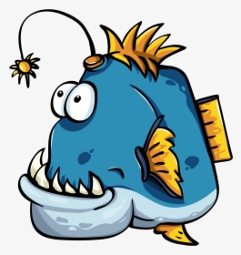Sea Animals, Cartoon, Funny, Angler Fish, Fishes - Funny Clipart, HD Png Download, Free Download