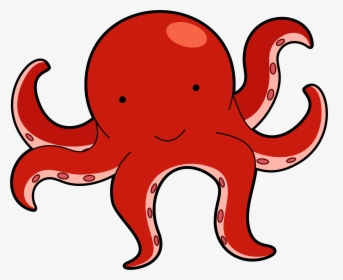 Transparent Octopus Clipart Black And White - Red Octopus Clip Art Cute, HD Png Download, Free Download