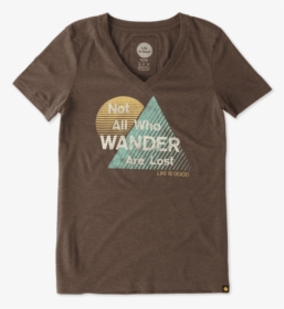 Women"s All Who Wander Triangle Stripe Cool Vee - Active Shirt, HD Png Download, Free Download