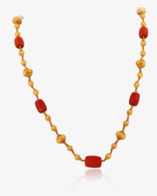 Elegant Gold & Red Coral Necklace - Red Coral Gold Necklace Indian Designs, HD Png Download, Free Download