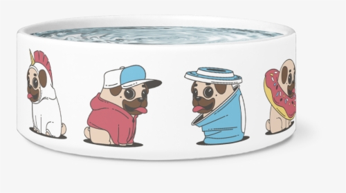 Fun Pugs Dog Bowl"  Class= - Cartoon, HD Png Download, Free Download