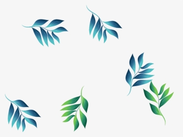 #ftestickers #watercolor #leaves #blue #green - Png Leaves Green & Blue, Transparent Png, Free Download