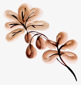 Brown Watercolor Leaf Png, Transparent Png, Free Download