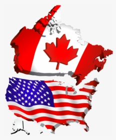 Companyusa Flag Map Png - Usa Canada Flag Png, Transparent Png, Free Download