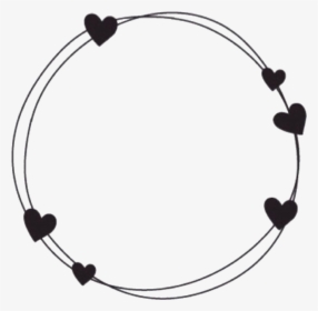 #circle #circleframe #frame #black #hearts #blackhearts - Black Frame With Hearts, HD Png Download, Free Download