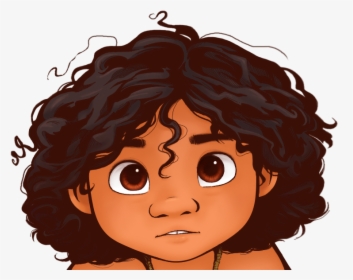 Hair,art,black Hair,animated Cartoon,animation,clip - Baby Maui From Moana, HD Png Download, Free Download