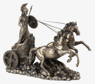 Athena Riding Chariot Statue - Athena On Chariot, HD Png Download, Free Download