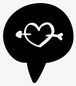 Speech Bubble With Heart And Arrow - Icon, HD Png Download, Free Download