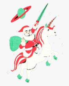 Santa On Unicorn Png Image - Illustration, Transparent Png, Free Download