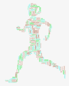 Woman Running Word Cloud Variation 2 No Background - Transparent Background Running Png, Png Download, Free Download