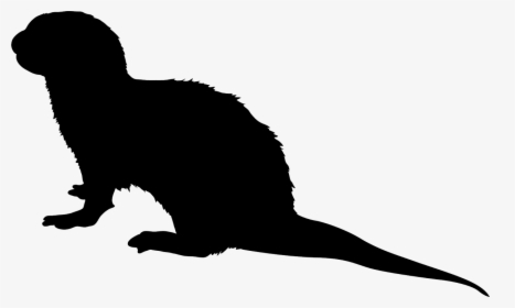 River Otter Black Silhouette - Wolf Silhouette Looking Down, HD Png Download, Free Download