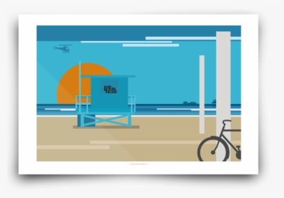 Transparent Lifeguard Clipart - Manhattan Beach Lifeguard Tower Sticker, HD Png Download, Free Download
