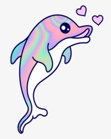 #mq #dolphin #pastelcolor #pink #blue #cute - Transparent Pink Dolphin Clipart, HD Png Download, Free Download