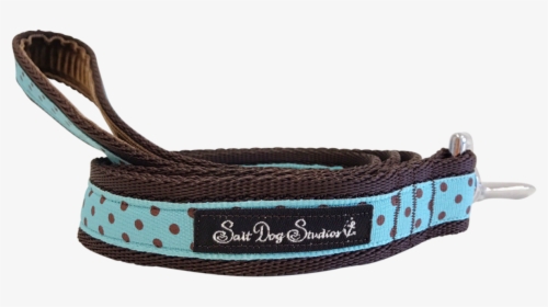 Classic Brown On Aqua Polka Dot Ribbon Dog Lead - Belt, HD Png Download, Free Download