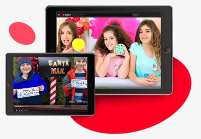 Safefam Kid Content Creators Mock Ups On Tablets - Cable Television, HD Png Download, Free Download