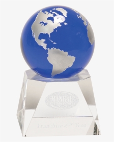 Engraved Light Blue Globe Crystal Award, HD Png Download, Free Download